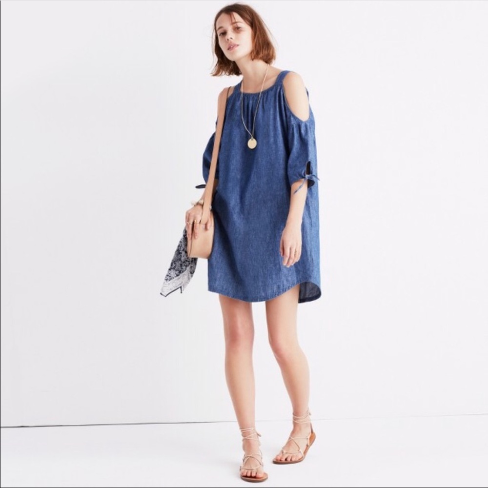Madewell cold shoulder denim Jean dress XXS